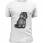 Майка белая с милым котиком