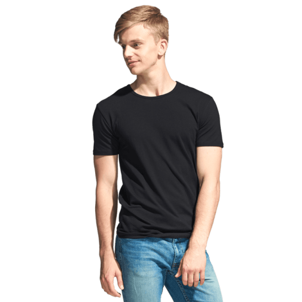 Майка мужская черная на модели образец