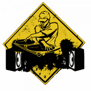 Принт (изображение, картинка) для нанесения DJ черно-желтый принт