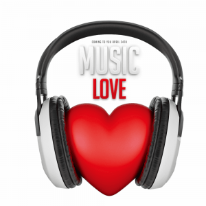 Принт (изображение, картинка) для нанесения Сердце в наушниках MUSIC LOVE