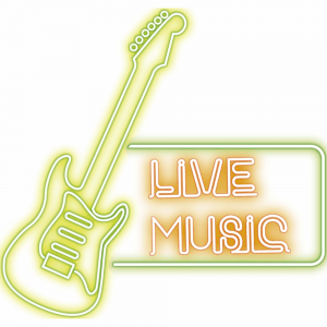 Принт (изображение, картинка) для нанесения Вывеска LIVE MUSIC