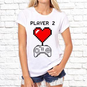 Футболка парная белая Player 2