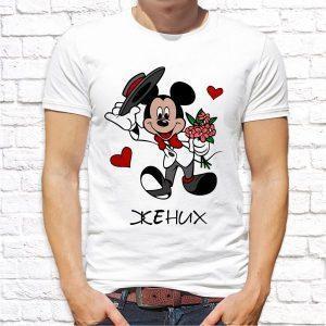 Футболка парная белая Mickey жених