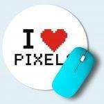 Коврик для мыши круглый I LOVE PIXELS