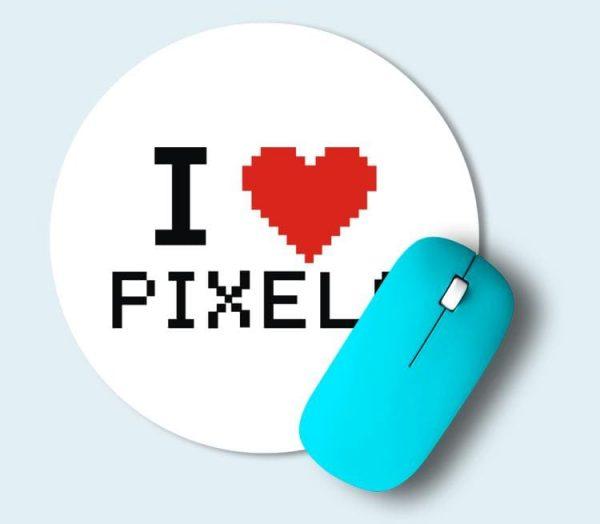 Коврик для мыши круглый I LOVE PIXELS