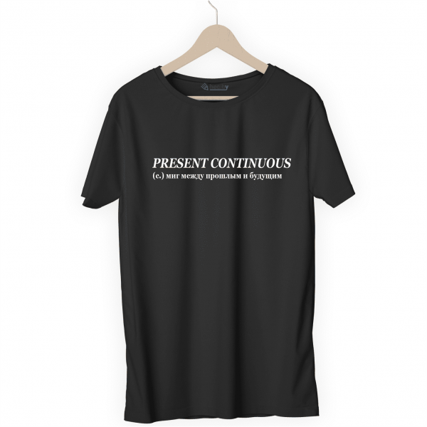 Футболка черная PRESENT CONTINUOUS
