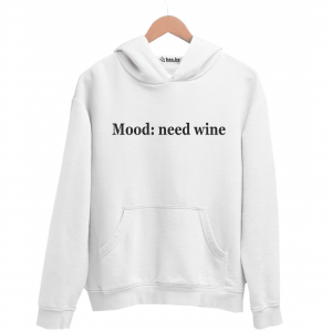 Худи белая Mood-need wine