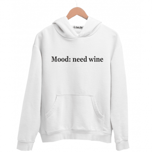 Худи белая Mood-need wine