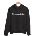 Худи черная Mood-need wine