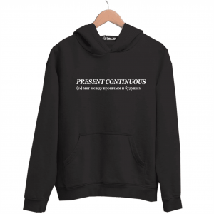 Худи черная PRESENT CONTINUOUS