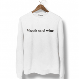 Свитшот белый Mood-need wine